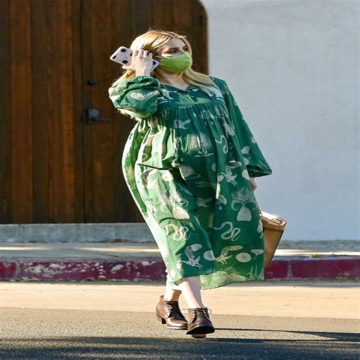 Emma Roberts Is Gorgeous In Green Maxi Dress — See The Look