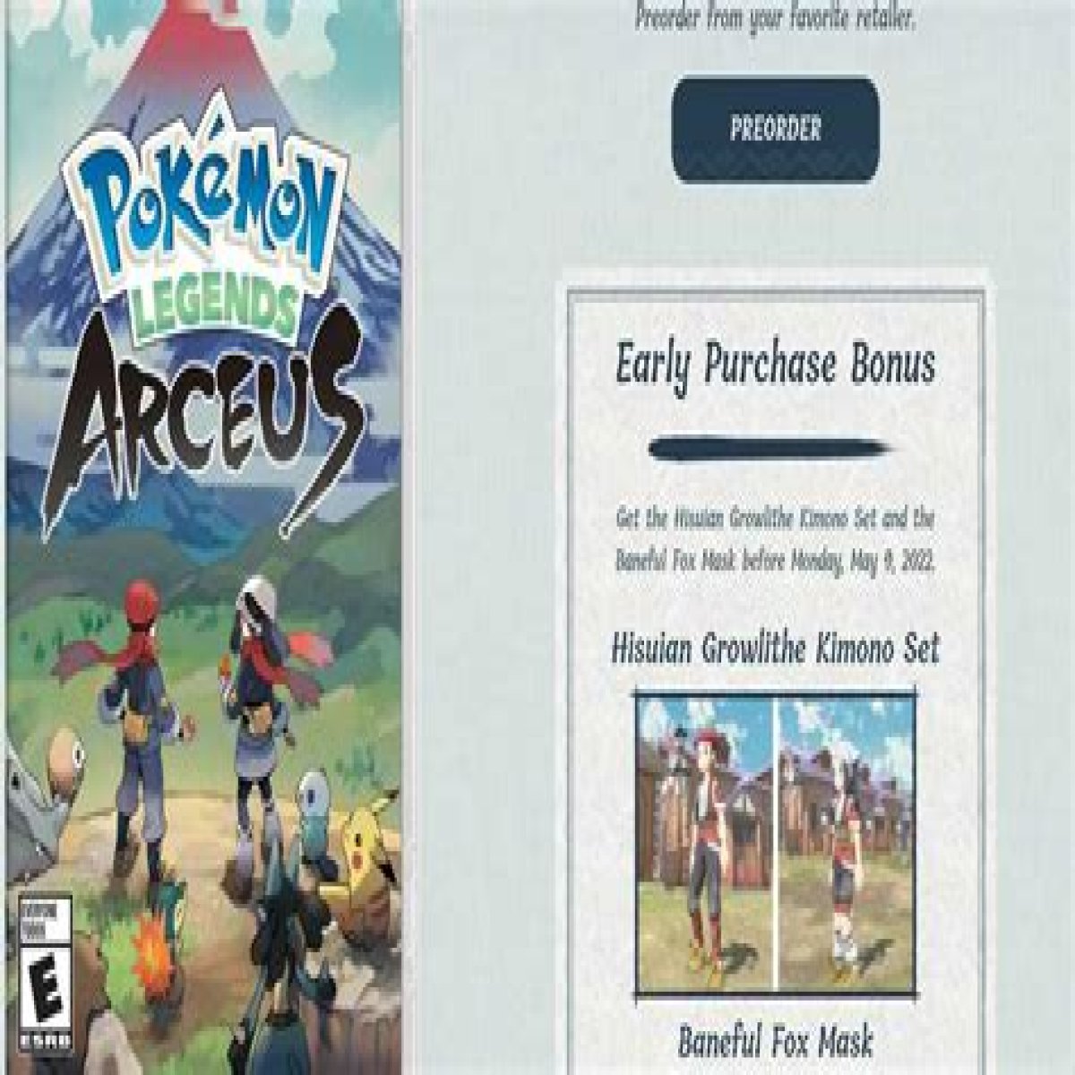 Every pre-order bonus for Pokemon Legends: Arceus