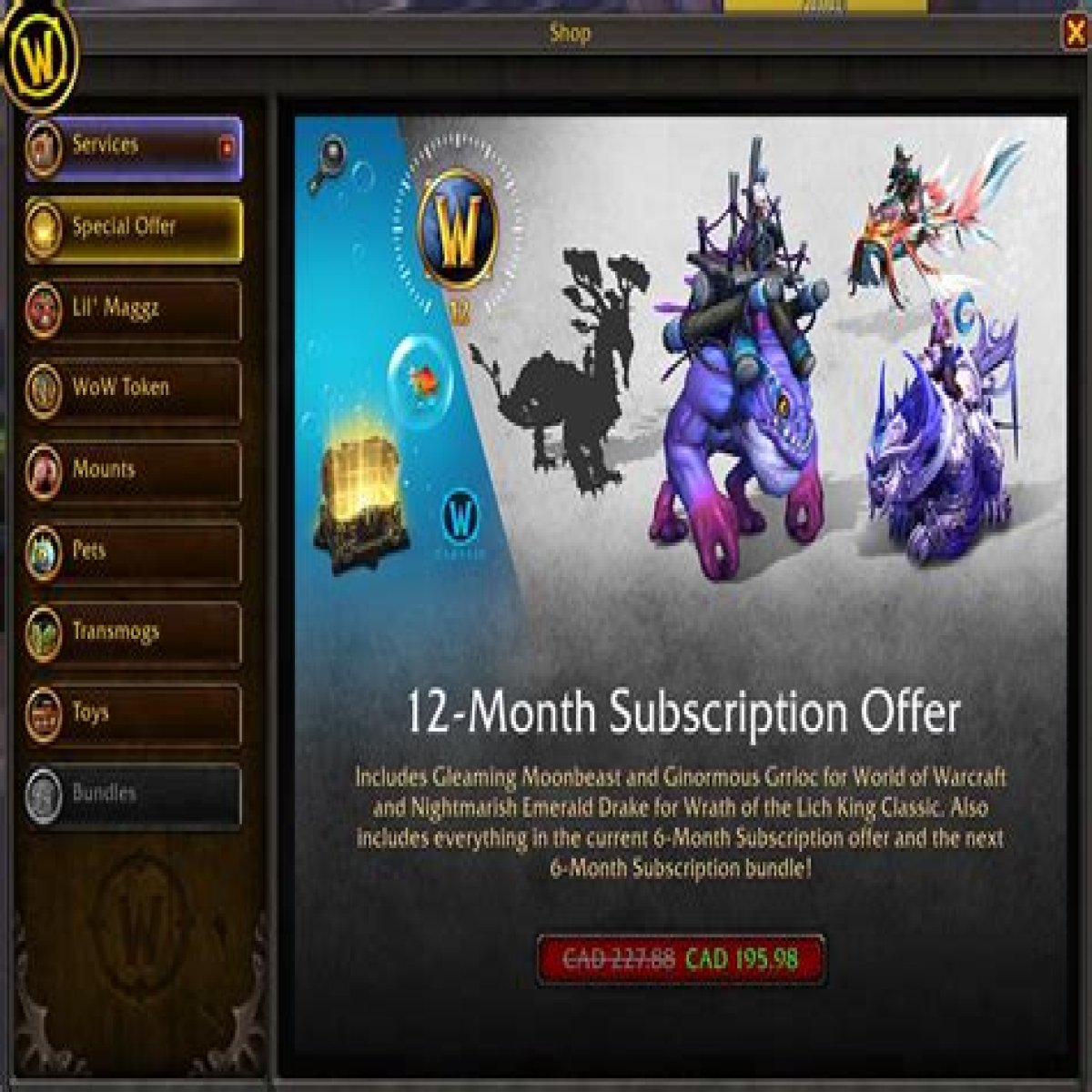 How much is a World of Warcraft subscription?