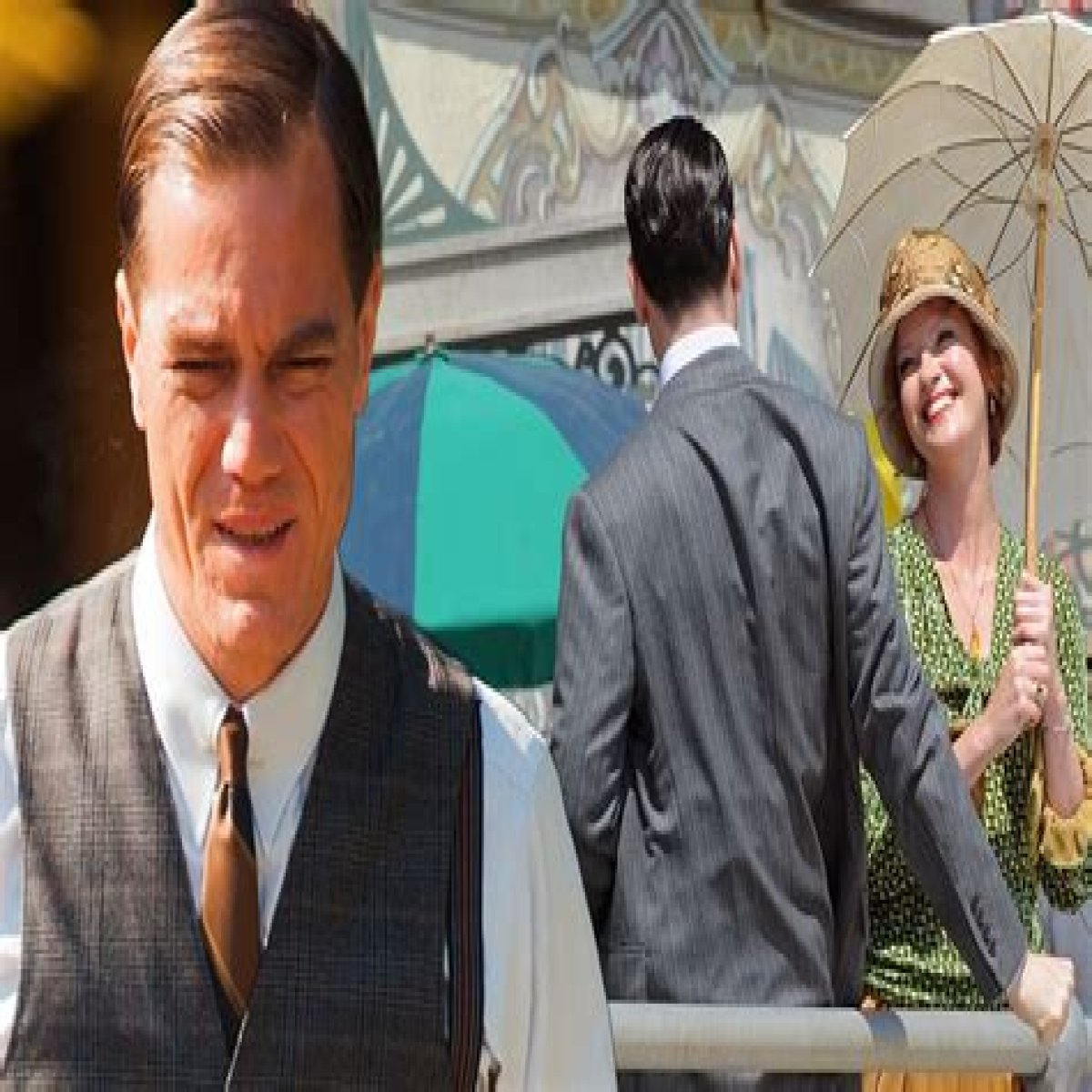 Michael Shannon and Gretchen Mol relax between takes on the set of Boardwalk Empire